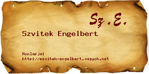 Szvitek Engelbert névjegykártya